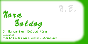 nora boldog business card